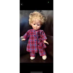 Vintage 1992 Corolle Baby doll with outfit and shoes  11-12” Blonde Hair